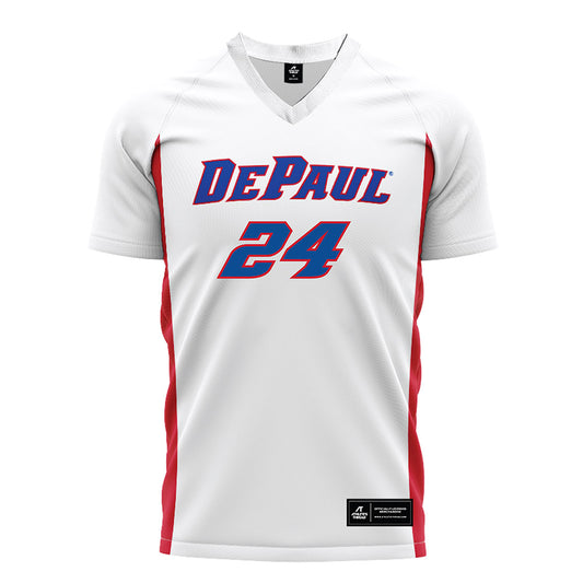 DePaul - NCAA Men's Soccer : Evan Jimerson - White Soccer Jersey-0
