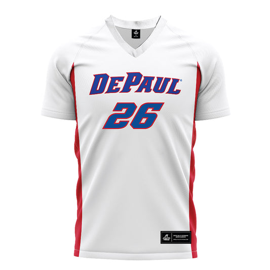 DePaul - NCAA Men's Soccer : Christian Baumgartner - White Soccer Jersey-0