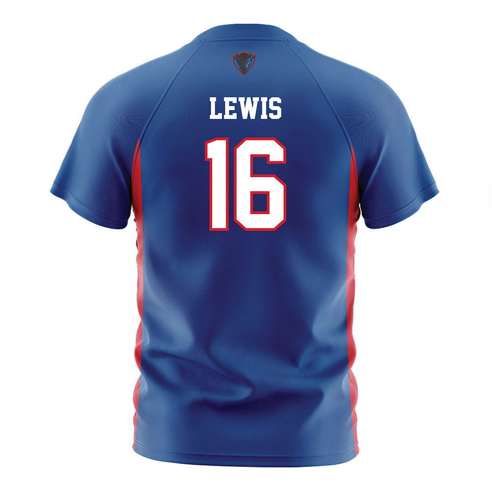 DePaul - NCAA Women's Soccer : Madeline Lewis - Blue Soccer Jersey-1