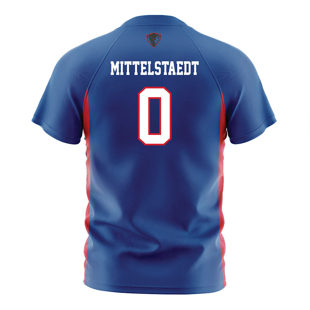 DePaul - NCAA Women's Soccer : Savannah Mittelstaedt - Blue Soccer Jersey-1