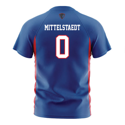 DePaul - NCAA Women's Soccer : Savannah Mittelstaedt - Blue Soccer Jersey-1