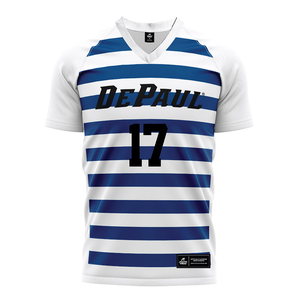 DePaul - NCAA Women's Soccer : Keira Taylor - White Striped Soccer Jersey-0