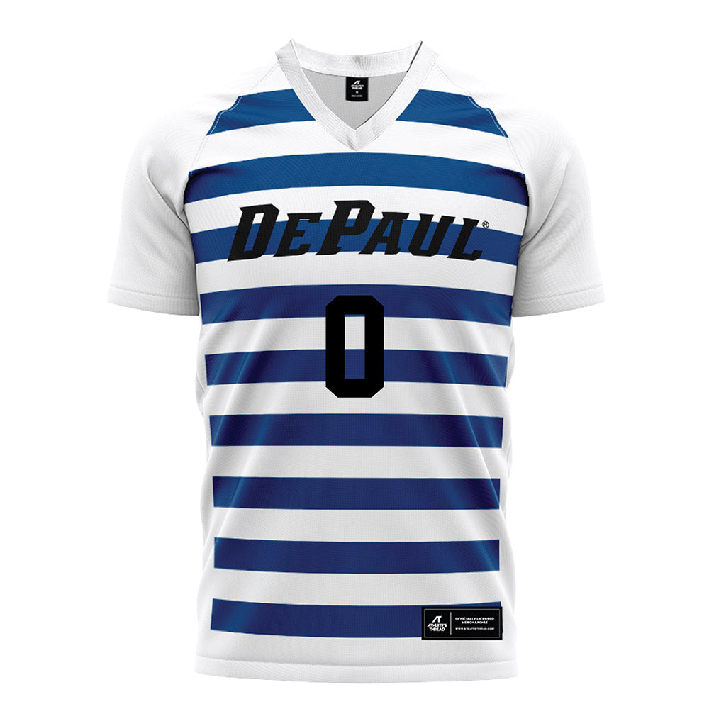 DePaul - NCAA Women's Soccer : Savannah Mittelstaedt - White Striped Soccer Jersey-0