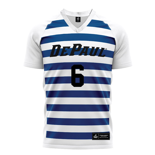 DePaul - NCAA Women's Soccer : Dory Latenser - White Striped Soccer Jersey-0