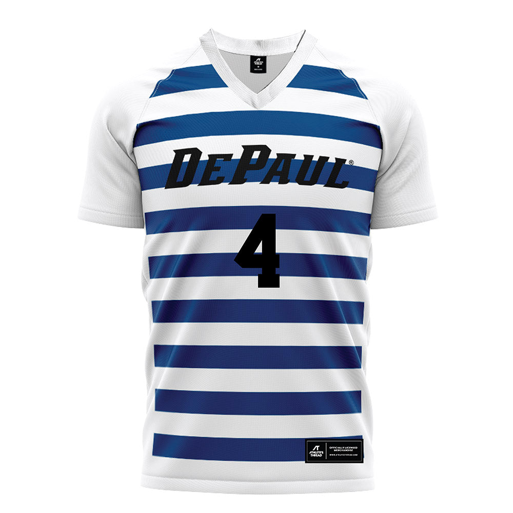 DePaul - NCAA Women's Soccer : Riley Vinson - White Striped Soccer Jersey-0