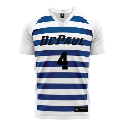 DePaul - NCAA Women's Soccer : Riley Vinson - White Striped Soccer Jersey-0