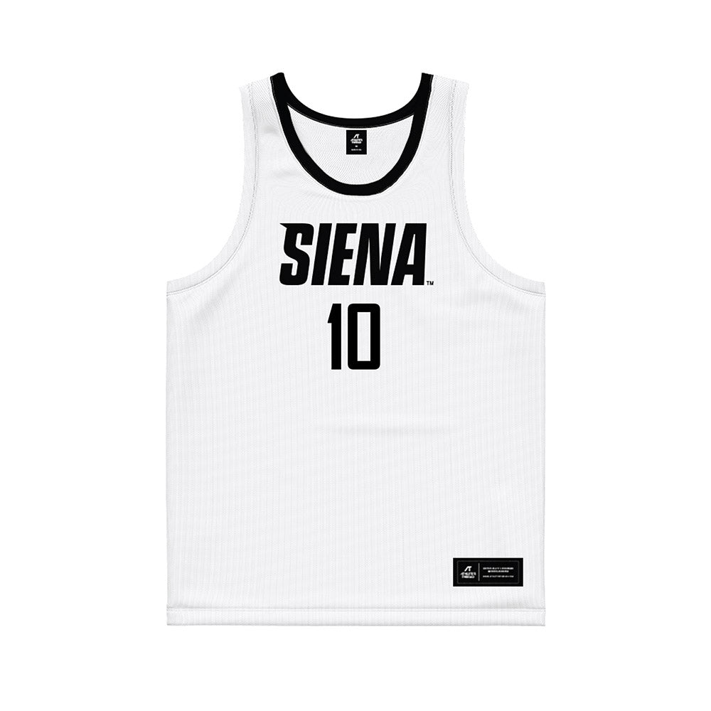 Siena - NCAA Women's Basketball : Nicole Melious - White Basketball Jersey-0