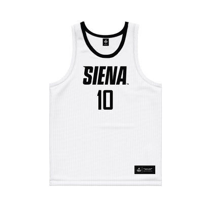 Siena - NCAA Women's Basketball : Nicole Melious - White Basketball Jersey-0