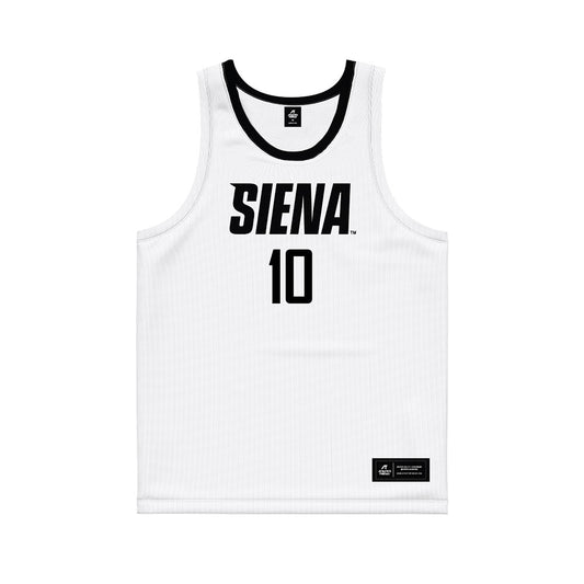 Siena - NCAA Women's Basketball : Nicole Melious - White Basketball Jersey-0