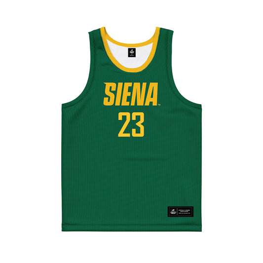 Siena - NCAA Women's Basketball : Grace Sundback - Green Basketball Jersey-0