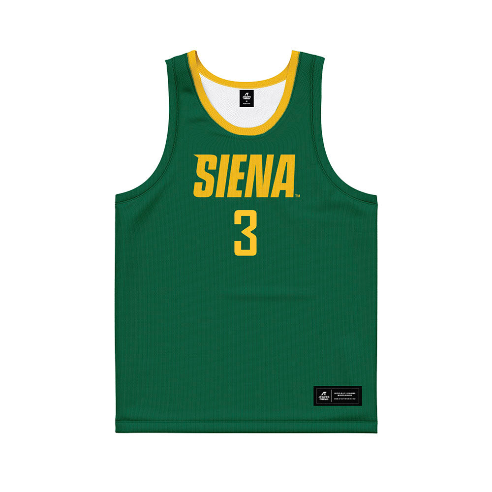 Siena - NCAA Women's Basketball : Francesca Schiro - Green Basketball Jersey-1