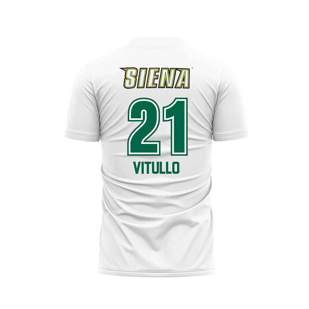 Siena - NCAA Women's Soccer : Sophia Vitullo - White Soccer Jersey-1