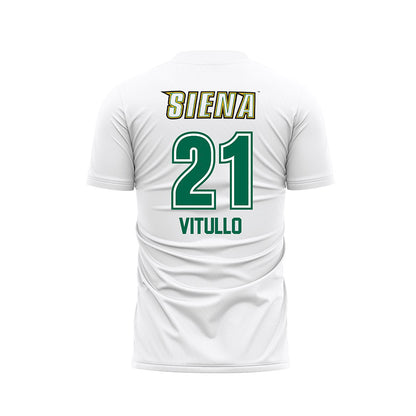 Siena - NCAA Women's Soccer : Sophia Vitullo - White Soccer Jersey-1