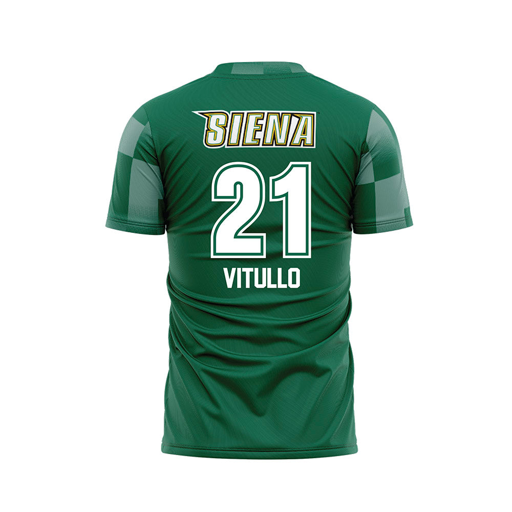 Siena - NCAA Women's Soccer : Sophia Vitullo - Green Soccer Jersey-1