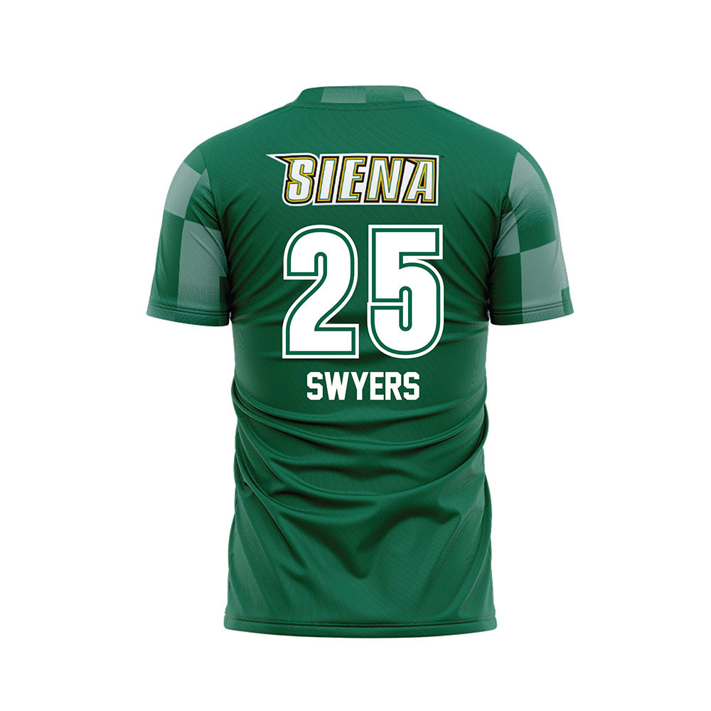 Siena - NCAA Women's Soccer : Anna Swyers - Green Soccer Jersey-1