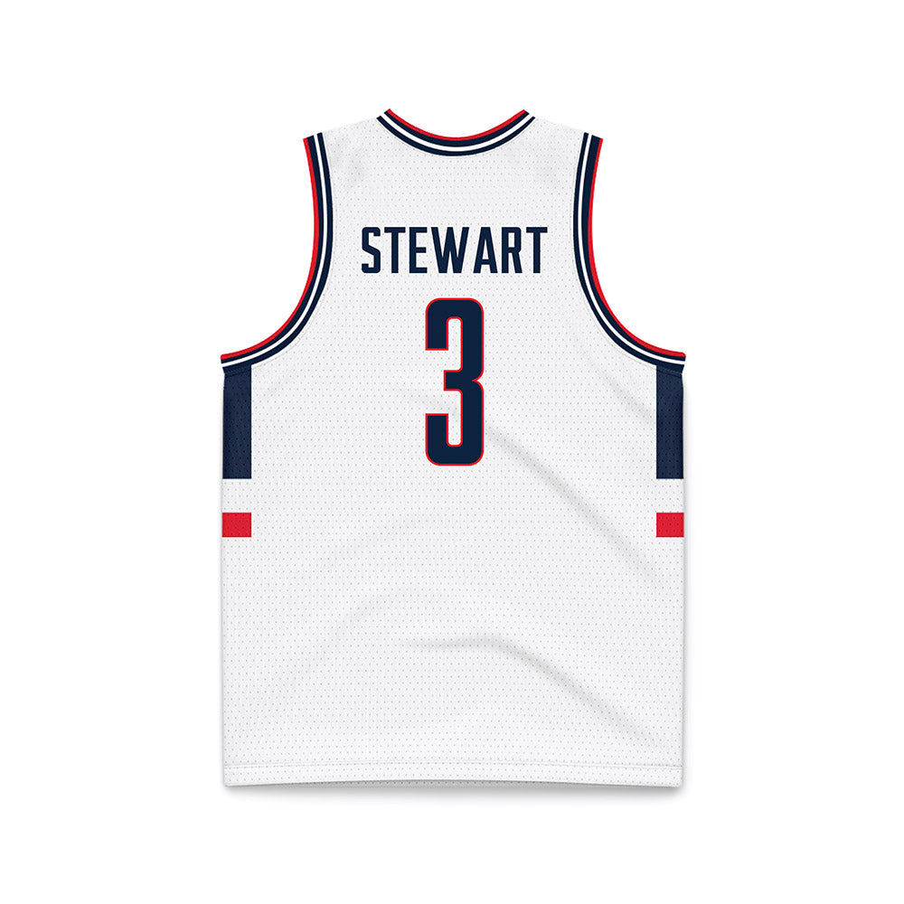 UConn - NCAA Men's Basketball : Jaylin Stewart - National Champions White Basketball Jersey