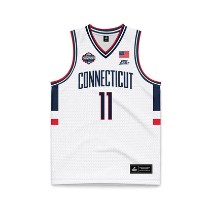 UConn - NCAA Men's Basketball : Alex Karaban - National Champions White Basketball Jersey