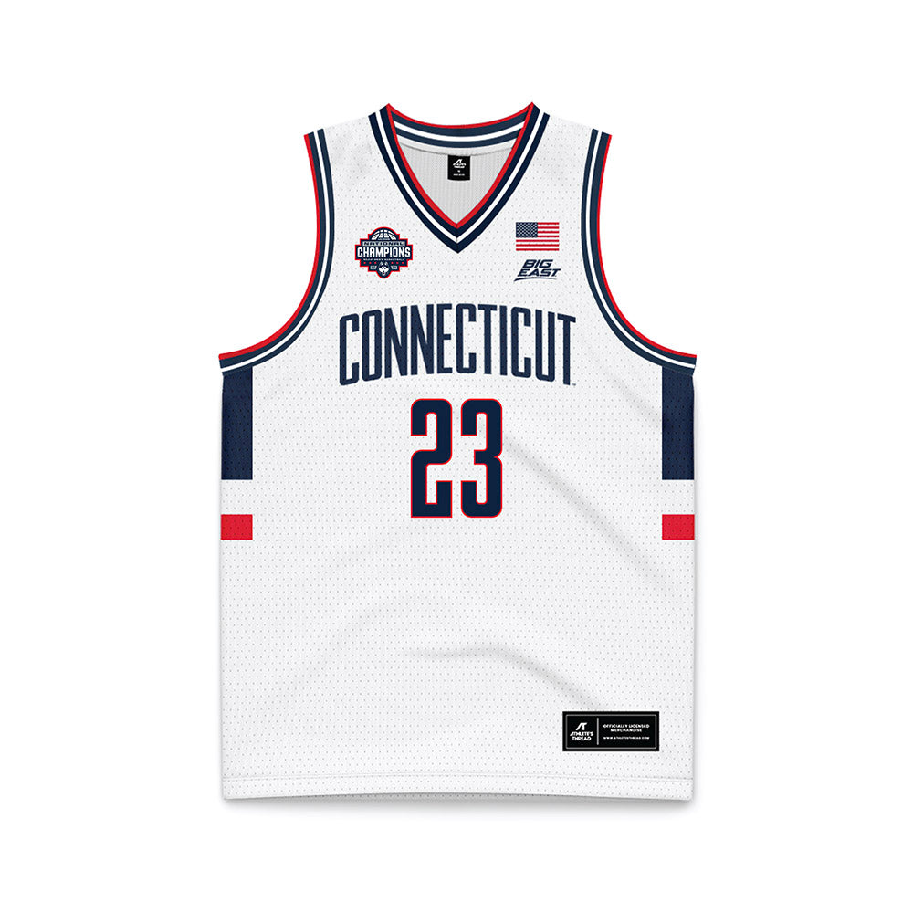 UConn - NCAA Men's Basketball : Jayden Ross - National Champions White Basketball Jersey
