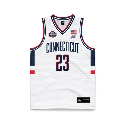 UConn - NCAA Men's Basketball : Jayden Ross - National Champions White Basketball Jersey