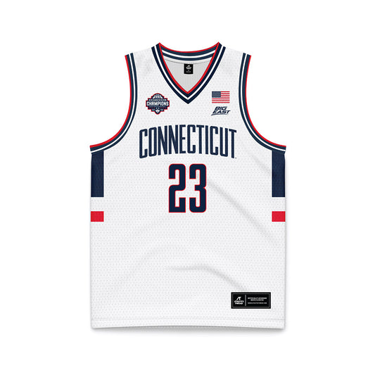 UConn - NCAA Men's Basketball : Jayden Ross - National Champions White Basketball Jersey