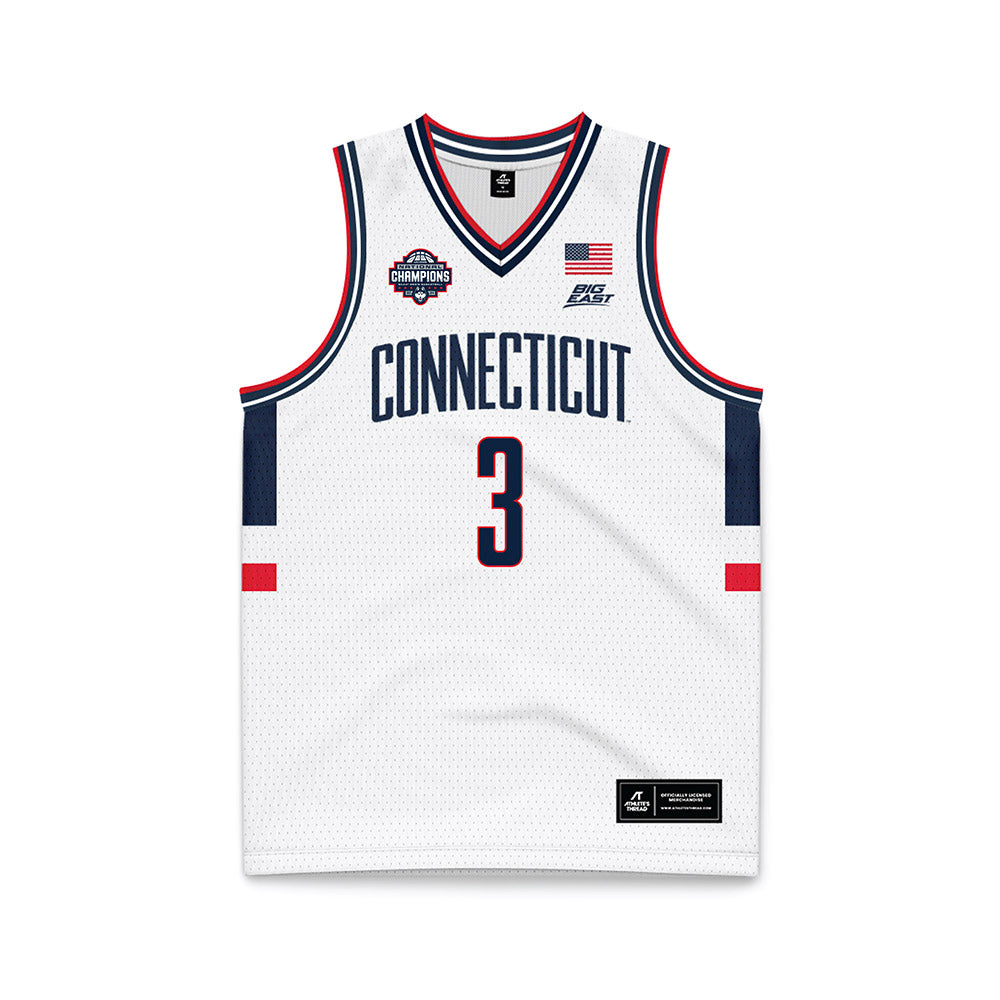 UConn - NCAA Men's Basketball : Jaylin Stewart - National Champions White Basketball Jersey