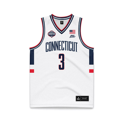 UConn - NCAA Men's Basketball : Jaylin Stewart - National Champions White Basketball Jersey