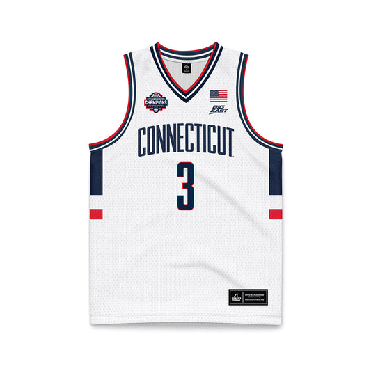 UConn - NCAA Men's Basketball : Jaylin Stewart - National Champions White Basketball Jersey