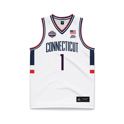 UConn - NCAA Men's Basketball : Solo Ball - National Champions White Basketball Jersey