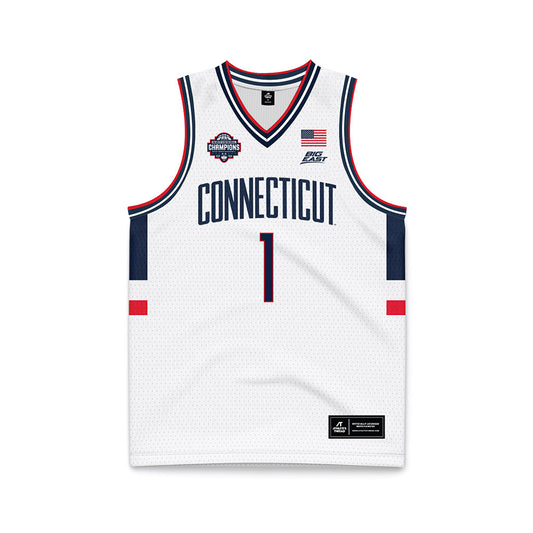 UConn - NCAA Men's Basketball : Solo Ball - National Champions White Basketball Jersey