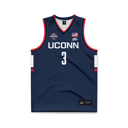 UConn - NCAA Men's Basketball : Jaylin Stewart - National Champions Navy Basketball Jersey