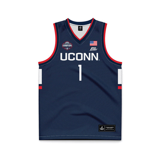 UConn - NCAA Men's Basketball : Solo Ball - National Champions Navy Basketball Jersey