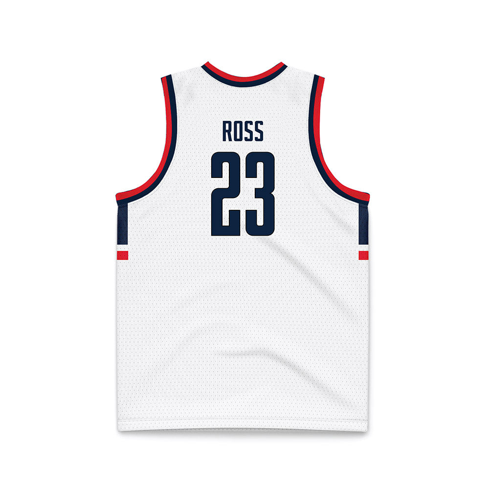 UConn - NCAA Men's Basketball : Jayden Ross - National Champions White Basketball Jersey