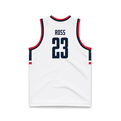 UConn - NCAA Men's Basketball : Jayden Ross - National Champions White Basketball Jersey