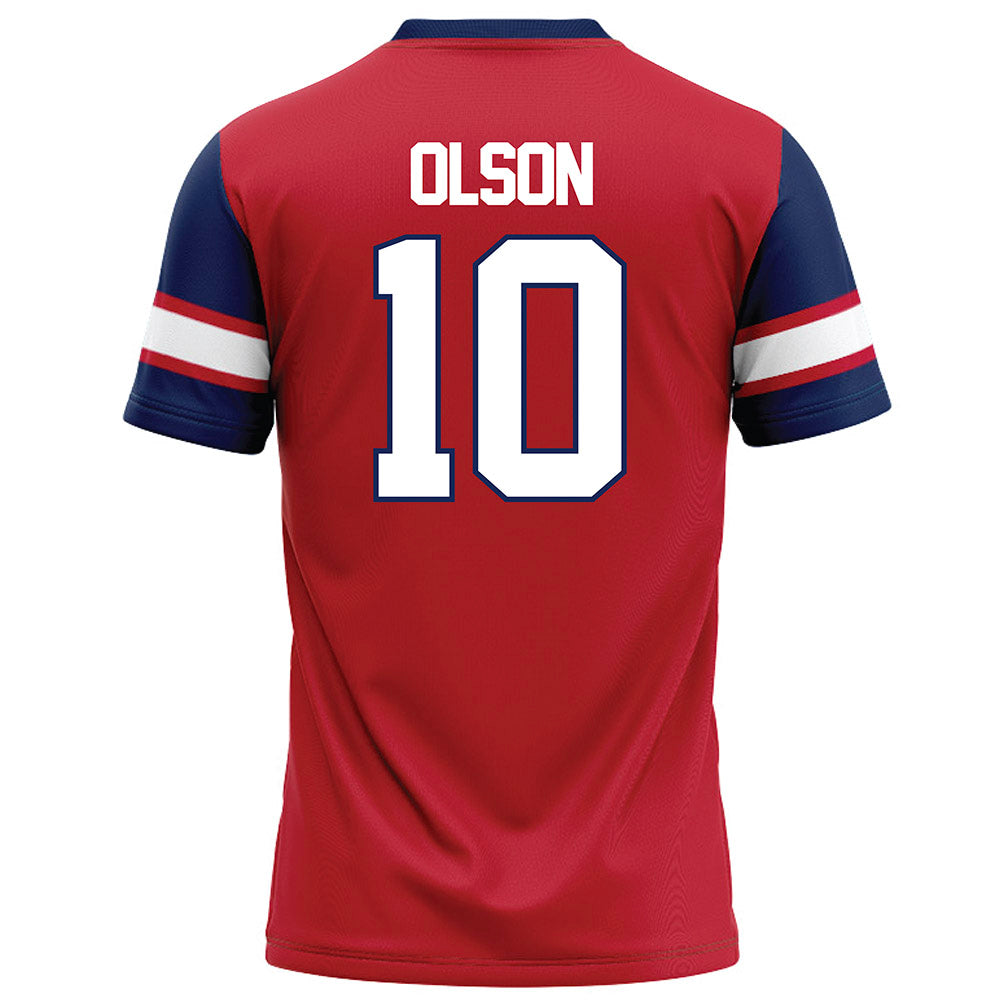 Arizona - NCAA Football : Quinn Olson - Red Football Jersey