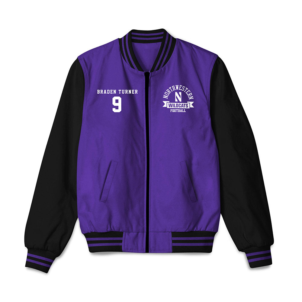 Northwestern - NCAA Football : Braden Turner - Bomber Jacket