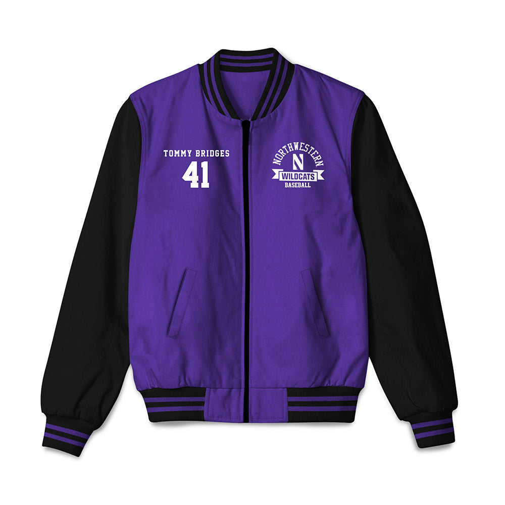 Northwestern - NCAA Baseball : Tommy Bridges - Bomber Jacket-0
