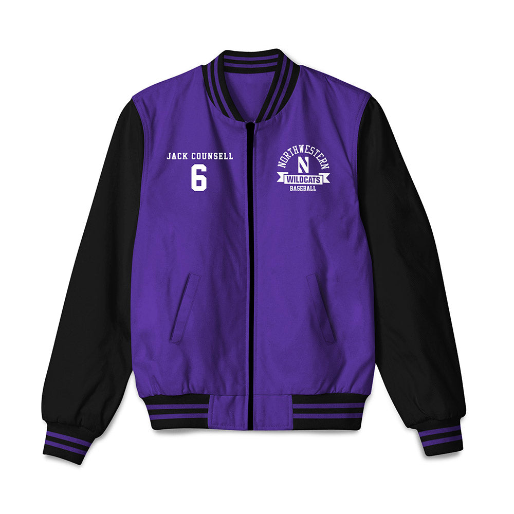 Northwestern - NCAA Baseball : Jack Counsell - Bomber Jacket-0
