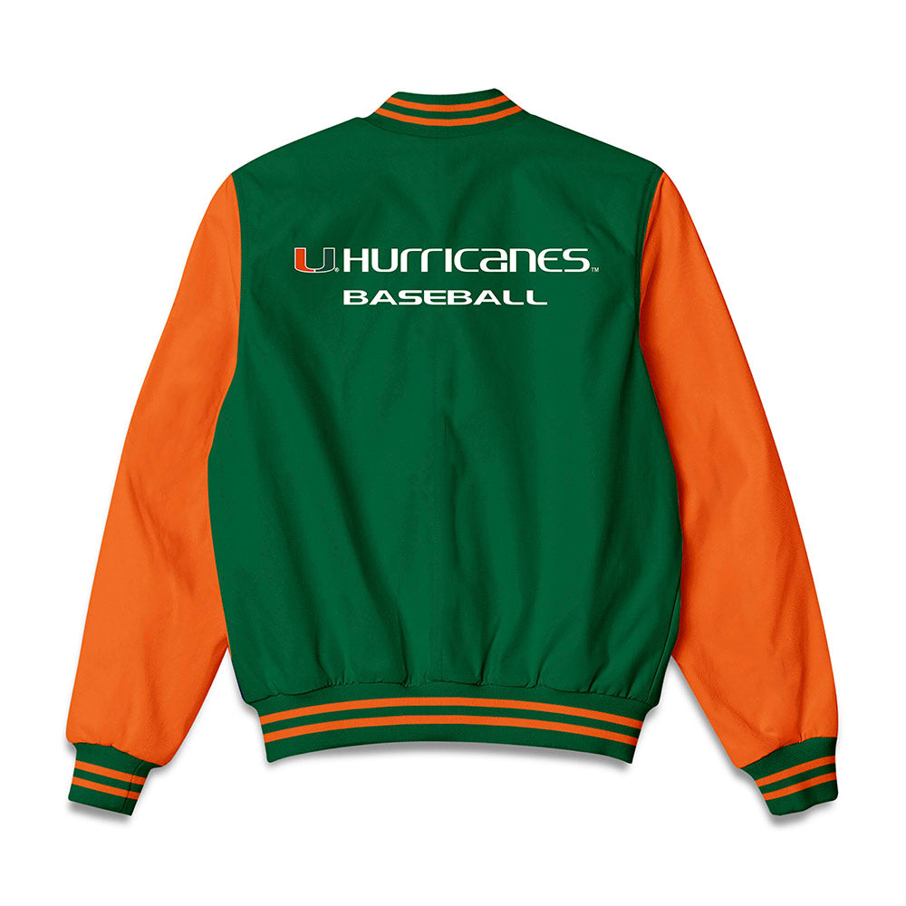 Miami - NCAA Baseball : Jack Durso - Bomber Jacket-1