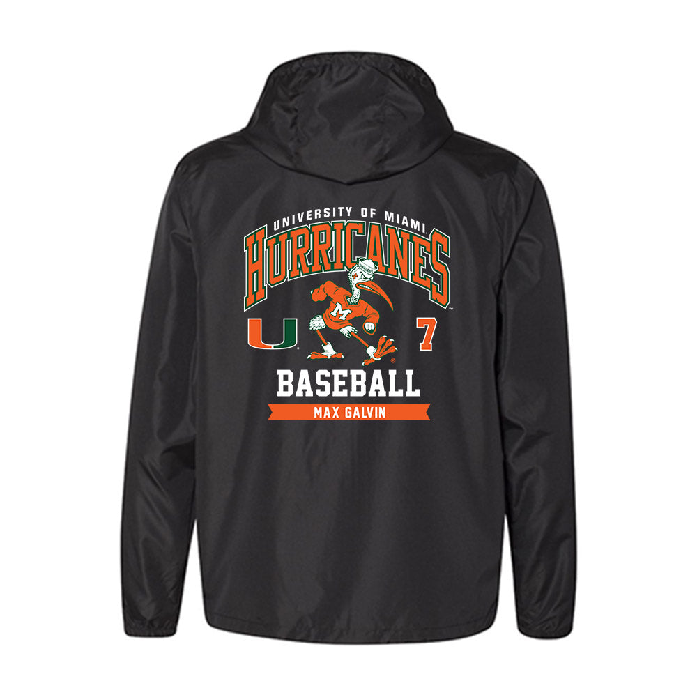 Miami - NCAA Baseball : Max Galvin - Windbreaker-1