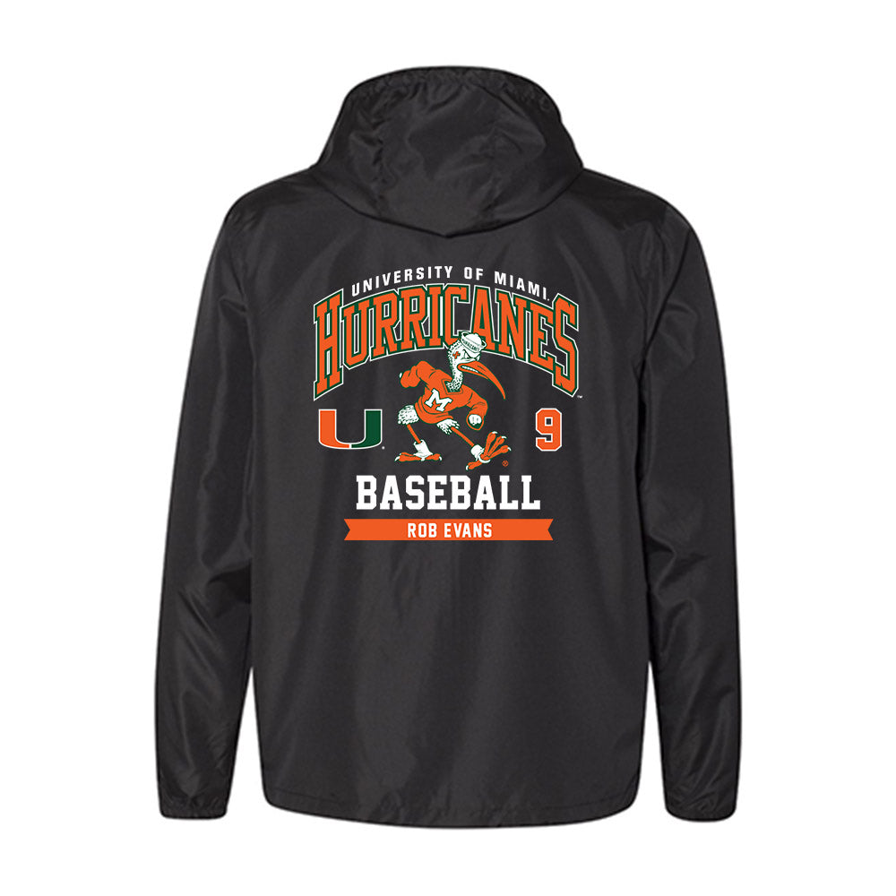 Miami - NCAA Baseball : Rob Evans - Windbreaker-1