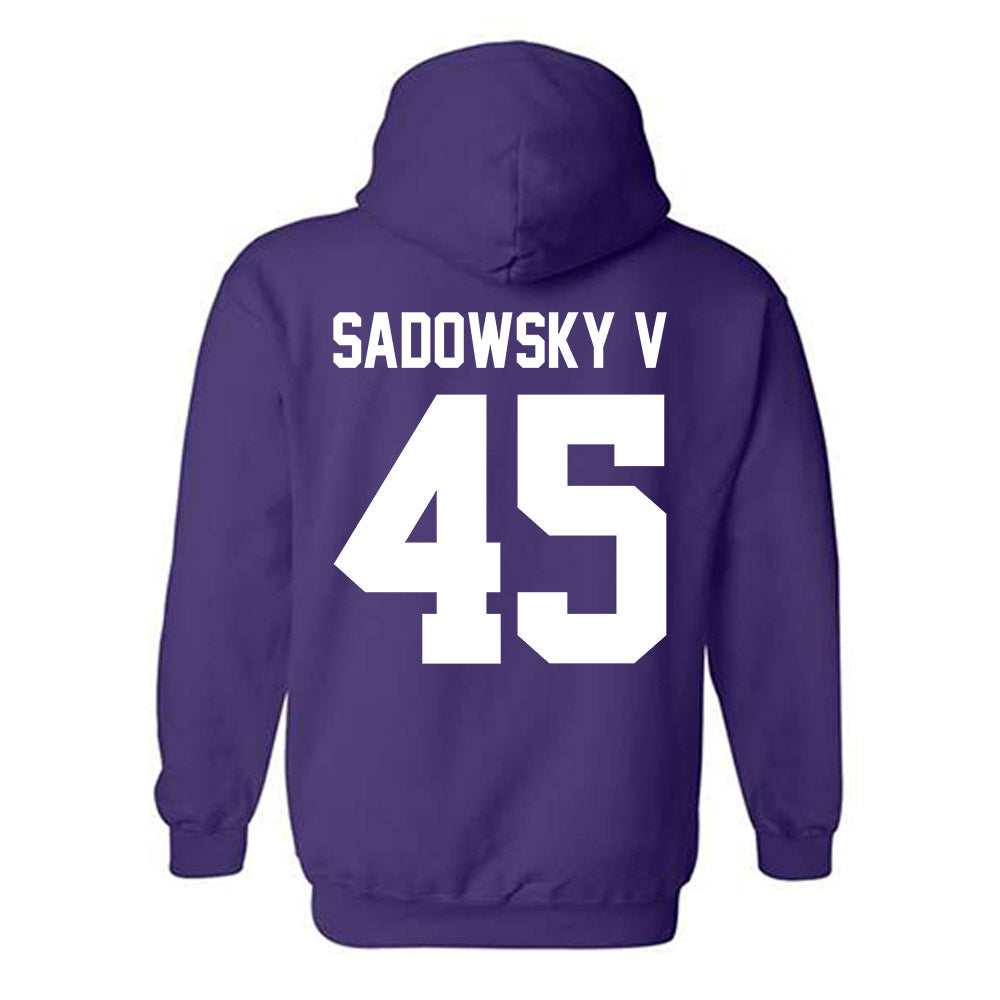 Northwestern - NCAA Football : Jack Sadowsky V - Classic Shersey Hooded Sweatshirt-1