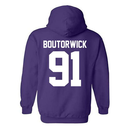 Northwestern - NCAA Football : Evan Boutorwick - Classic Shersey Hooded Sweatshirt-1