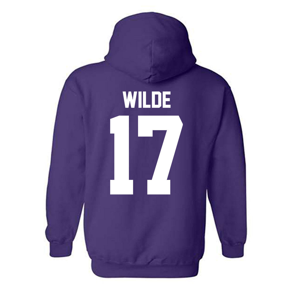 Northwestern - NCAA Football : Griffin Wilde - Classic Shersey Hooded Sweatshirt-1