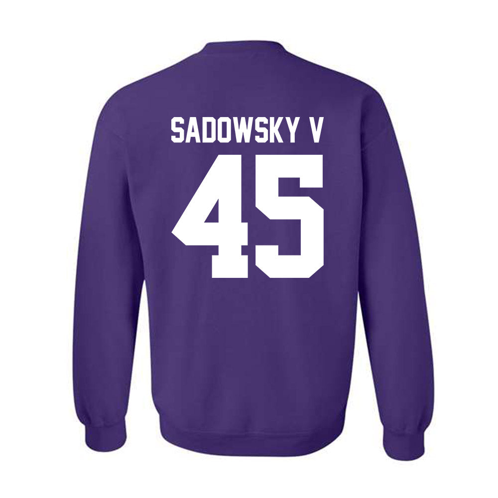 Northwestern - NCAA Football : Jack Sadowsky V - Classic Shersey Crewneck Sweatshirt-1