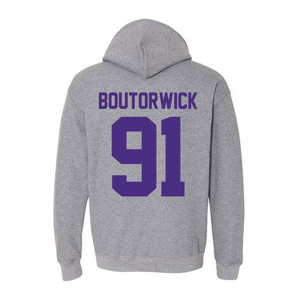 Northwestern - NCAA Football : Evan Boutorwick - Classic Shersey Hooded Sweatshirt-1