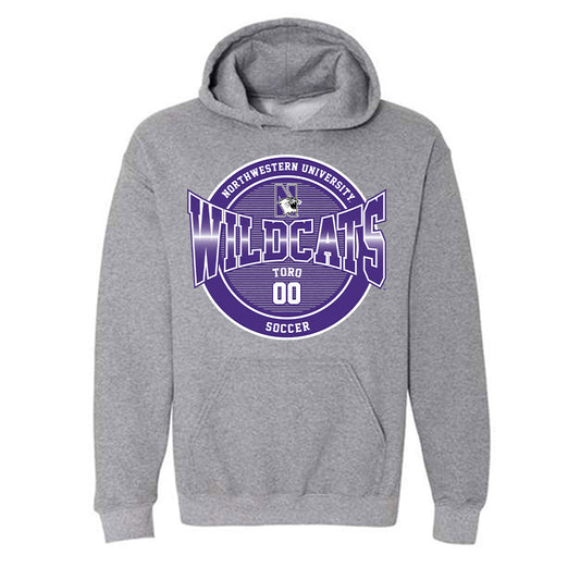 Northwestern - NCAA Men's Soccer : Luca Toro - Classic Fashion Shersey Hooded Sweatshirt-0