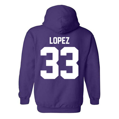 Northwestern - NCAA Women's Basketball : Amparo Lopez - Sports Shersey Hooded Sweatshirt-1