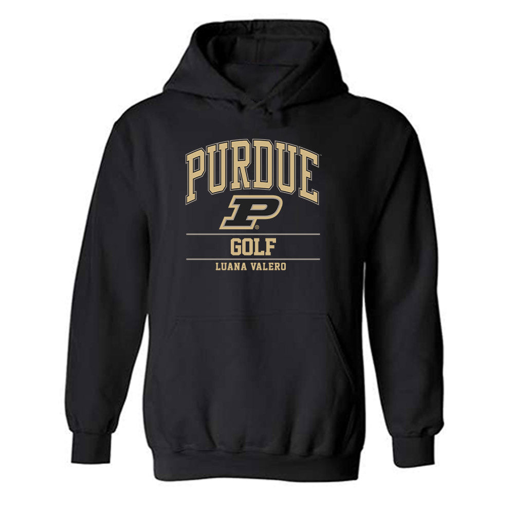 Purdue - NCAA Women's Golf : Luana Valero - Classic Fashion Shersey Hooded Sweatshirt-0