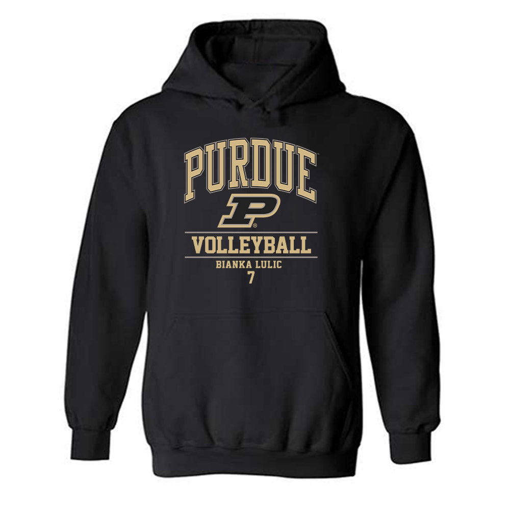 Purdue - NCAA Women's Volleyball : Bianka Lulic - Classic Fashion Shersey Hooded Sweatshirt-0