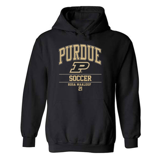 Purdue - NCAA Women's Soccer : Rosa Maalouf - Classic Fashion Shersey Hooded Sweatshirt-0